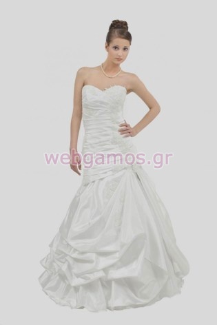 Νυφικό Ταφτάs με λεπτομέρειες δαντέλα (0146)