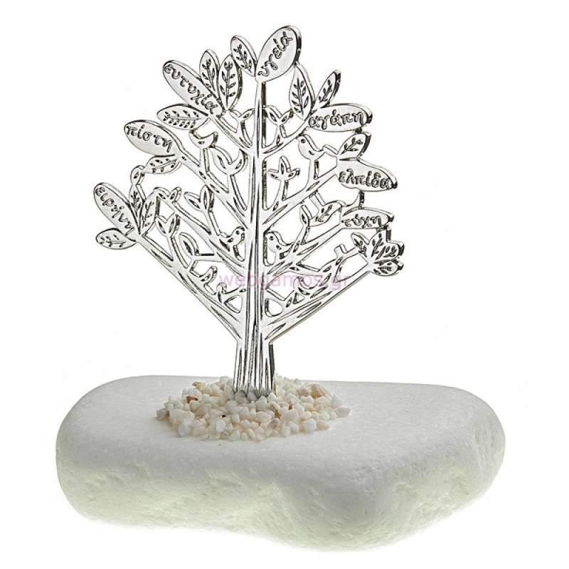 Μάρμαρο με Δεντρο Ζωης Ασημί NU1796