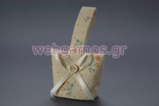  Μπομπονιέρα Βάπτιισης πουγκί με λουλούδια (15-213)