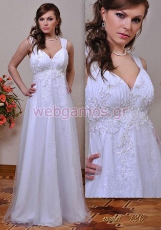 Νυφικό Τούλι με λεπτομέρειες δαντέλα (0156)