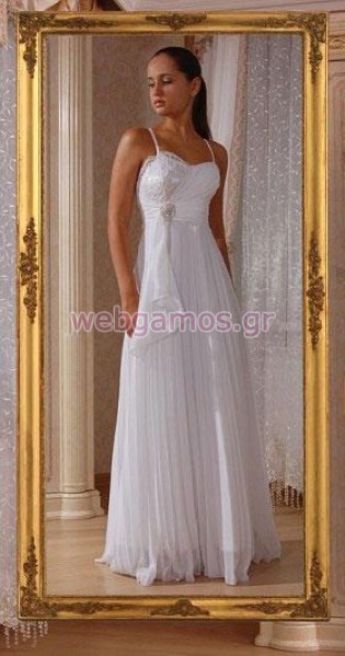 Νυφικό Σιφόν σε άλφα γραμμή (0158)