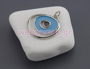 Μπομπονιέρα μάτι μεταλλικό πάνω σε πέτρα (Ν1751)