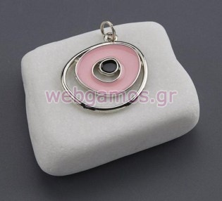 Μπομπονιέρα μάτι μεταλλικό πάνω σε πέτρα (Ν1751)