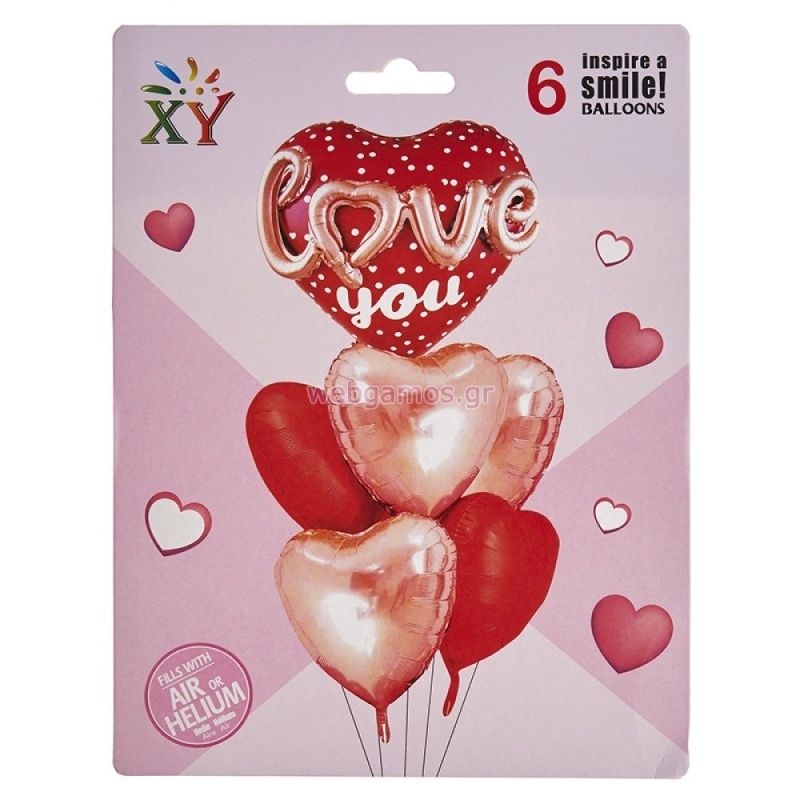 ΜΠΑΛΟΝΙΑ ΣΕΤ ΚΑΡΔΙΑ 6τμχ ΡΤ044