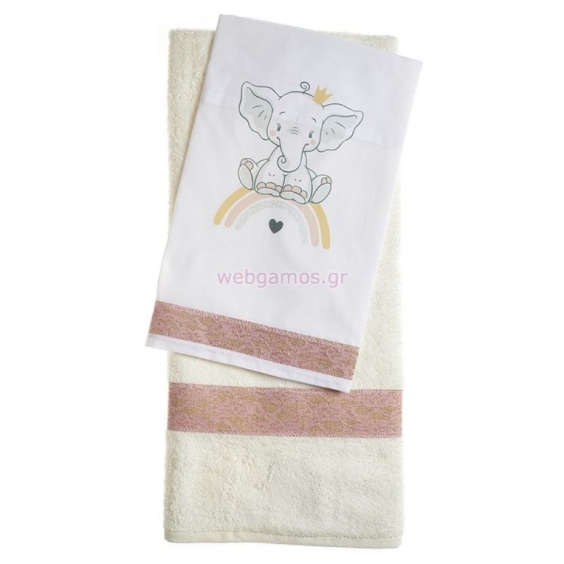 Λαδόπανο Προσφοράς Ελεφαντάκι Ουράνιο Τόξο Κορίτσι Λ235