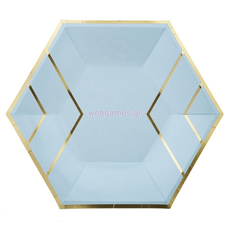 Πιάτο Εξάγωνο Σιελ 23εκ ΡΤ073-2 Σετ 10τμχ