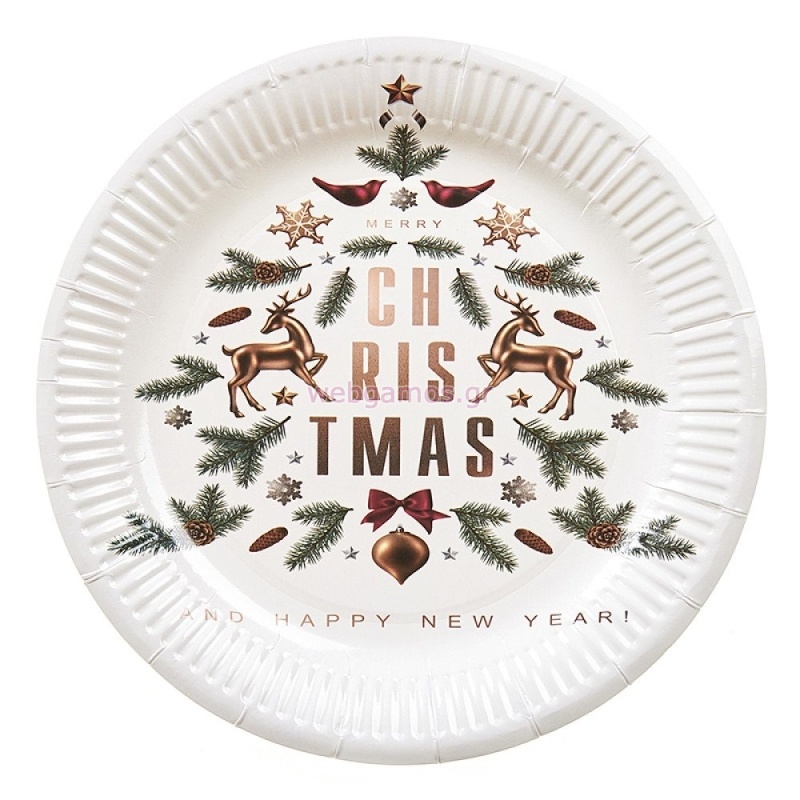 Πιάτο Christmas 23εκ ΡΤ069-2 Σετ 10τμχ