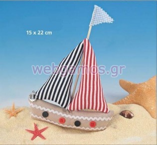 Μπομπονιέρα Υφασμάτινη καραβάκι (7801)