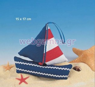 Μπομπονιέρα Υφασμάτινη καραβάκι (7807)