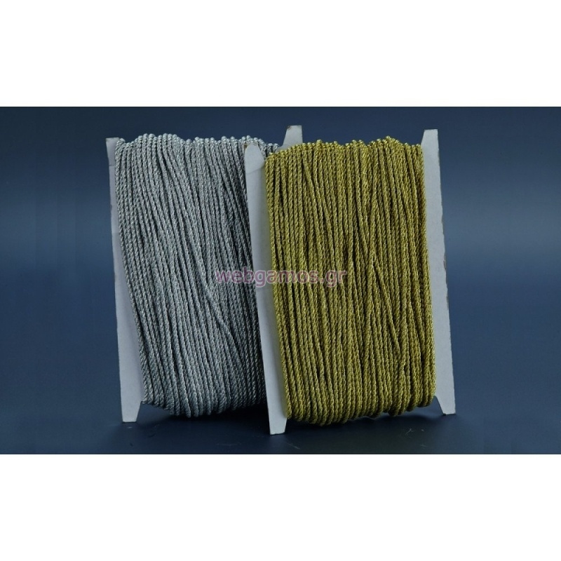 ΚΟΡΔΟΝΙ ΦΛΟΣ 3mm ΧΡΥΣΟ-ΑΣΗΜΙ