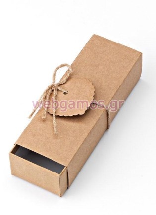 Μπομπονιέρα Κουτί χάρτινο με διακοσμητική καρδιά (207-8433)