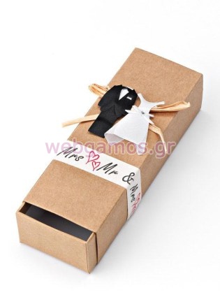 Μπομπονιέρα Κουτί με διακοσμητικό γαμπρό και νύφη (207-8434)