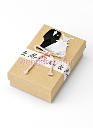 Μπομπονιέρα Κουτί με διακοσμητικό γαμπρό και νύφη (207-8437)