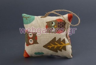 Μπομπονιέρα Βάπτισης μαξιλαράκι κουκουβαγια (Ν1729)