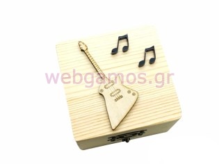 Μπομπονιέρα Ξύλινο κουτί ηλεκτρική κιθάρα (195752)