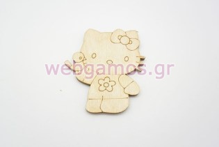 Ξύλινο Διακοσμητικό hello kitty με πουλάκι (011600255)