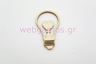 Ξύλινο Διακοσμητικό Λάμπα με καρδιά (500395)