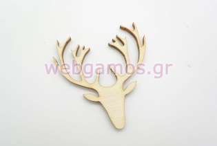 Ξύλινο Διακοσμητικό κεφάλι Ταράνδου (500316)