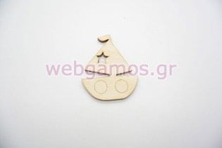 Ξύλινο Διακοσμητικό βαρκούλα με αστεράκια (500128)