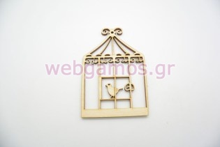 Ξύλινο Διακοσμητικό κλουβί (50015)