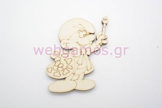 Ξύλινο Διακοσμητικό στρουμφάκι καλλιτέχνης (011600273)