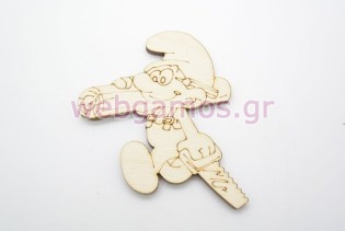 Ξύλινο Διακοσμητικό στρουμφάκι ξυλοκόπος (011600261)