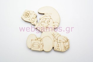 Ξύλινο Διακοσμητικό μωρό στρουμφάκι (011600264)