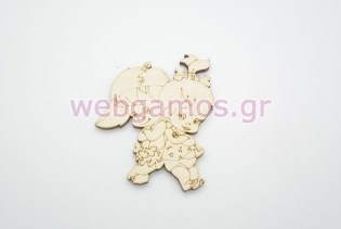 Ξύλινο Διακοσμητικό σταλίτσα και bam bam (011600276)