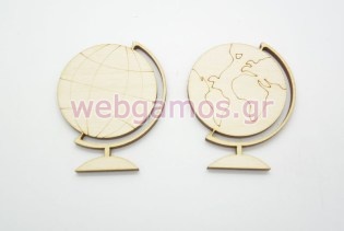 Ξύλινο Διακοσμητικό Υδρόγειος (500425)