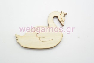 Ξύλινο Διακοσμητικό Κύκνος με στέμμα (500442)
