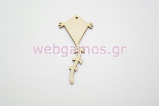 Ξύλινο Διακοσμητικό Χαρταετός με ουρά (500368)