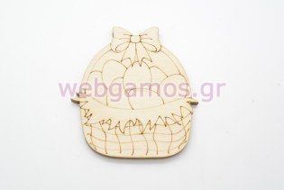 Πασχαλινό Ξύλινο Διακοσμητικό καλαθάκι με αυγά (20011)