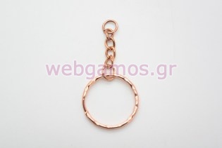 Κρίκος μπρελόκ με αλυσίδα ροζ χρυσό (M54152)