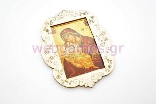  Μπομπονιέρα βάπτισης ξύλινη εικόνα με επιλογή Αγίου (10501097)