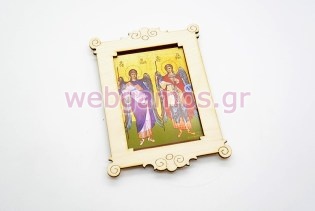  Μπομπονιέρα βάπτισης ξύλινη εικόνα με επιλογή Αγίου (10501100)