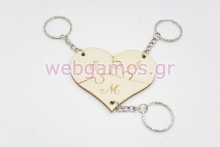 Ξύλινα Μπρελόκ παζλ σετ 3 τεμάχια με μονογράμματα (15501179)