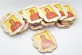  Μπομπονιέρα βάπτισης ξύλινη εικόνα με επιλογή Αγίου (10501097)