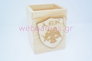 Μολυβοθήκη Ξύλινη με το σήμα της Άεκ (1512092)