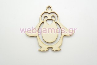 Ξύλινος Διακοσμητικός πιγκουίνος (60012)