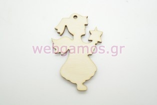 Ξύλινο Διακοσμητικό αγγελάκι (6008)