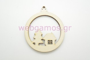 Ξύλινο Διακοσμητικό στολίδι έλατο (60020)