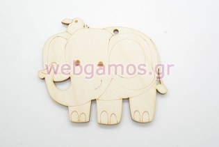 Ξύλινο Διακοσμητικό ελεφαντάκι με πουλάκι (600328)