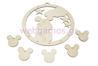 Ξύλινo Διακοσμητικό κρεμαστό mickey (5123233)