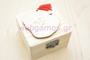 Χριστουγεννιάτικη Μπομπονιέρα Ξύλινο κουτί άγιος βασίλης (152107)