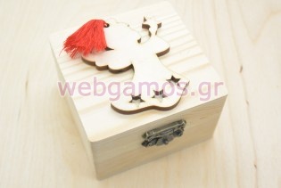 Χριστουγεννιάτικη Μπομπονιέρα Ξύλινο κουτί αγγελάκι (152109)