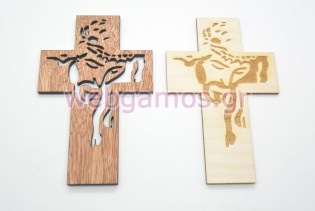 Ξύλινος Σταυρός με χαραγμένο τον Ιησού (9966105)