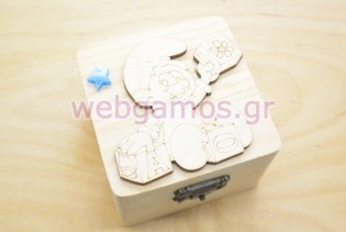 Ξύλινο κουτί μωρό στρουμφάκι (152016)