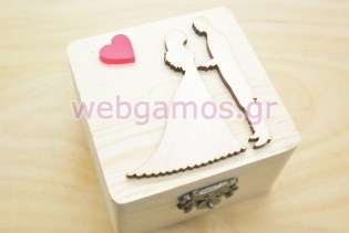 Μπομπονιέρα γάμου με σχέδιο ζευγάρι και καρδιά (152116)