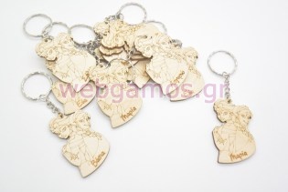 Ξύλινο Μπρελόκ elsa & anna με όνομα (5123881)