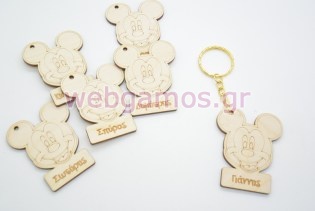 Ξύλινο Μπρελόκ μίκυ με όνομα (5123883)